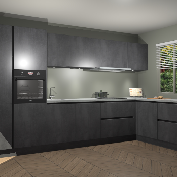 Beton Zwart greeploze keuken Petten 96218