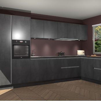 Beton Zwart greeploze keuken Petten 96221