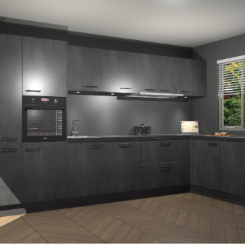 Beton Zwart keuken Petten 96222