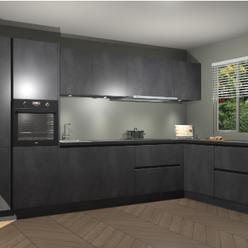 Beton Zwart greeploze keuken Petten 96224