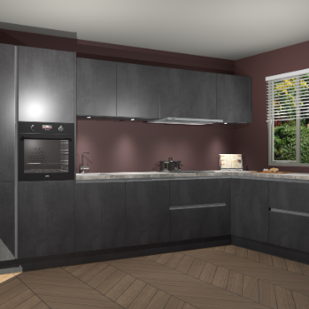 Beton Zwart greeploze keuken Petten 96227