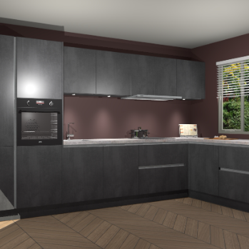 Beton Zwart greeploze keuken Petten 96233