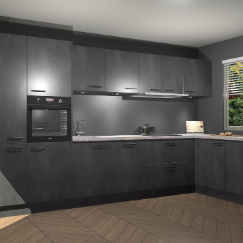 Beton Zwart keuken Petten 96234