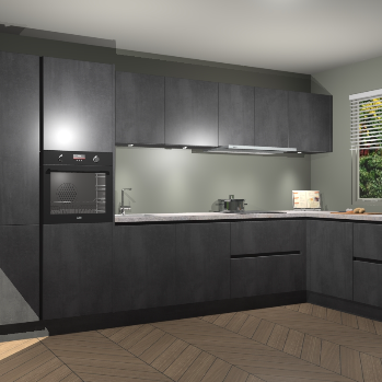 Beton Zwart greeploze keuken Petten 96236