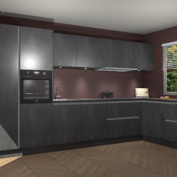 Beton Zwart greeploze keuken Petten 96239