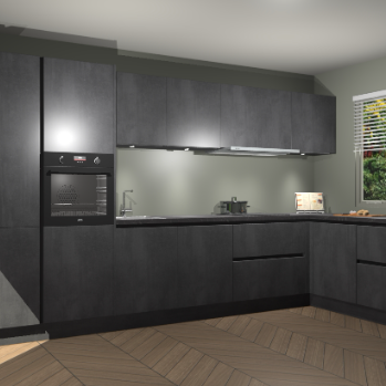 Beton Zwart greeploze keuken Petten 96242