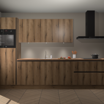 Goud Eiken greeploze keuken Asmara 95448