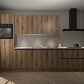 Goud Eiken greeploze keuken Asmara 95552