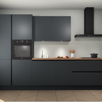 Onyxgrijze greeploze keuken Selfoss 93720