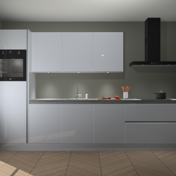 Sneeuwwitte hoogglans greeploze keuken Asmara 96503