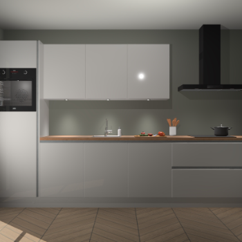 Zijdegrijze hoogglans greeploze keuken Asmara 96565