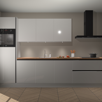 Zijdegrijze hoogglans greeploze keuken Asmara 96568