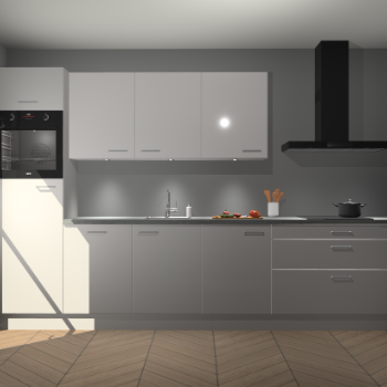 Zijdegrijze hoogglans keuken Asmara 96583