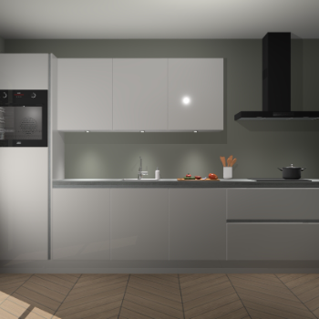 Zijdegrijze hoogglans greeploze keuken Asmara 96584