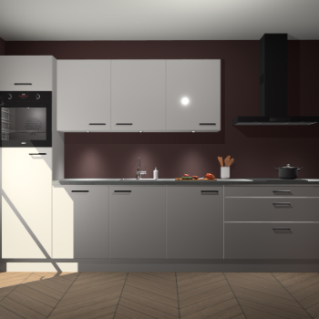 Zijdegrijze hoogglans keuken Asmara 96586