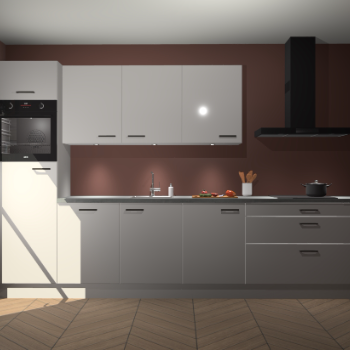 Zijdegrijze hoogglans keuken Asmara 96588