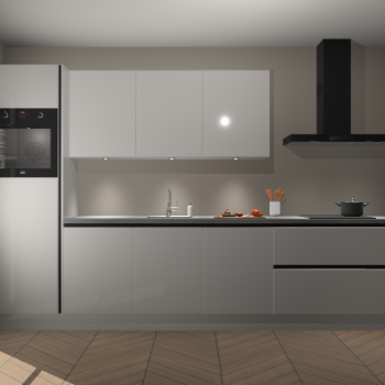 Zijdegrijze hoogglans greeploze keuken Asmara 96589