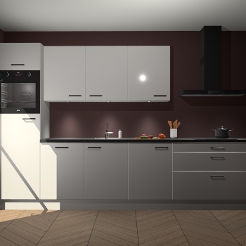 Zijdegrijze hoogglans keuken Asmara 96625