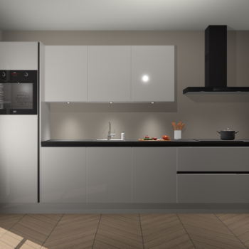 Zijdegrijze hoogglans greeploze keuken Asmara 96627