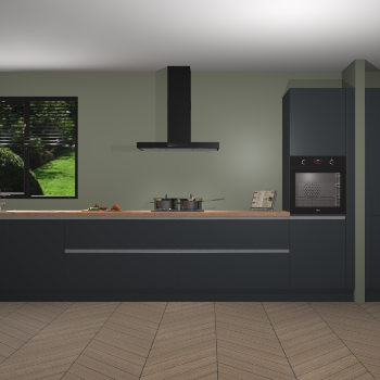 Onyxgrijze greeploze keuken Angola 96959
