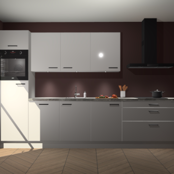 Zijdegrijze hoogglans keuken Asmara 96644