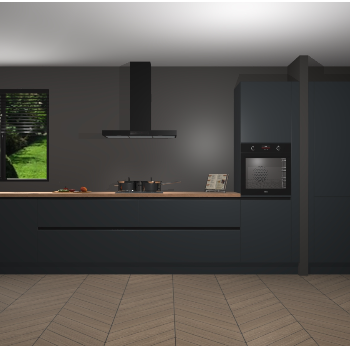 Onyxgrijze greeploze keuken Angola 96962