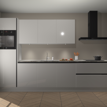 Zijdegrijze hoogglans greeploze keuken Asmara 96646