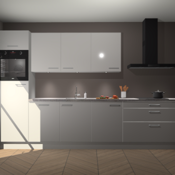 Zijdegrijze hoogglans keuken Asmara 96659