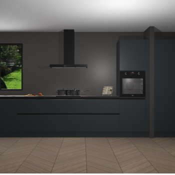 Onyxgrijze greeploze keuken Angola 96968