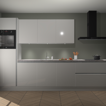 Zijdegrijze hoogglans greeploze keuken Asmara 96661