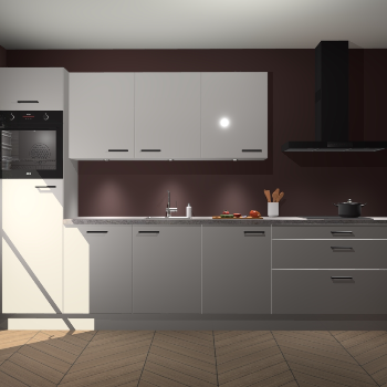 Zijdegrijze hoogglans keuken Asmara 96662