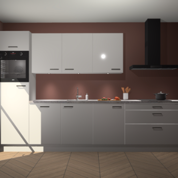 Zijdegrijze hoogglans keuken Asmara 96663