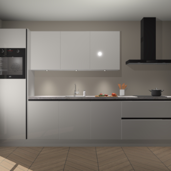 Zijdegrijze hoogglans greeploze keuken Asmara 96664