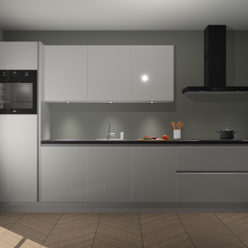 Zijdegrijze hoogglans greeploze keuken Asmara 96680