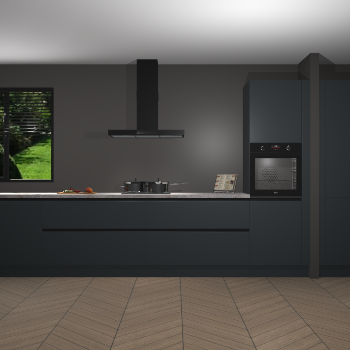 Onyxgrijze greeploze keuken Angola 96980