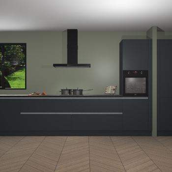 Onyxgrijze greeploze keuken Angola 96983