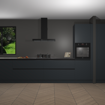 Onyxgrijze greeploze keuken Angola 96986