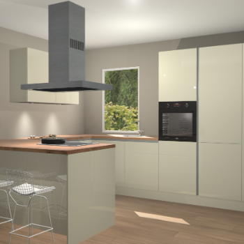 Magnolia hoogglans greeploze keuken Kalisz 58697