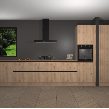 Madera Natuur greeploze keuken Angola 97243