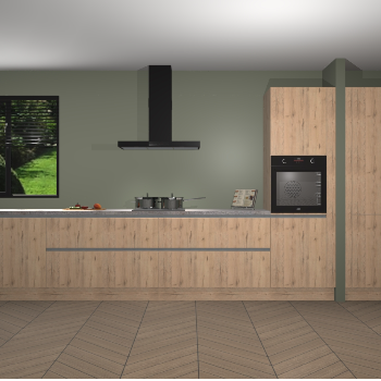 Madera Natuur greeploze keuken Angola 97270