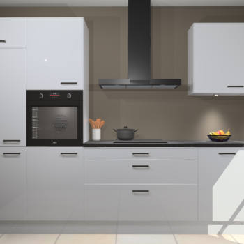 Sneeuwwitte hoogglans keuken Athene 66734