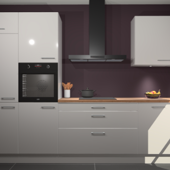 Zijdegrijze hoogglans keuken Athene 67056