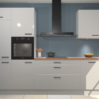 Zijdegrijze hoogglans keuken Athene 67059