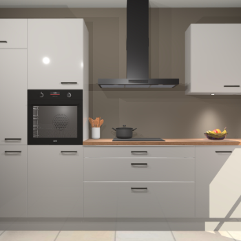 Zijdegrijze hoogglans keuken Athene 67060