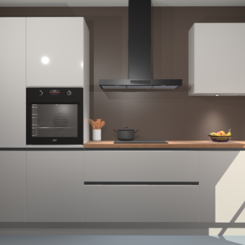 Zijdegrijze hoogglans greeploze keuken Athene 67061