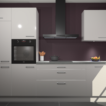 Zijdegrijze hoogglans keuken Athene 67132