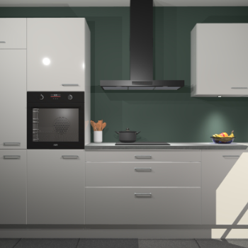 Zijdegrijze hoogglans keuken Athene 67133