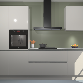 Zijdegrijze hoogglans greeploze keuken Athene 67134