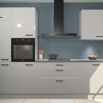 Zijdegrijze hoogglans keuken Athene 67135