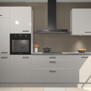 Zijdegrijze hoogglans keuken Athene 67136